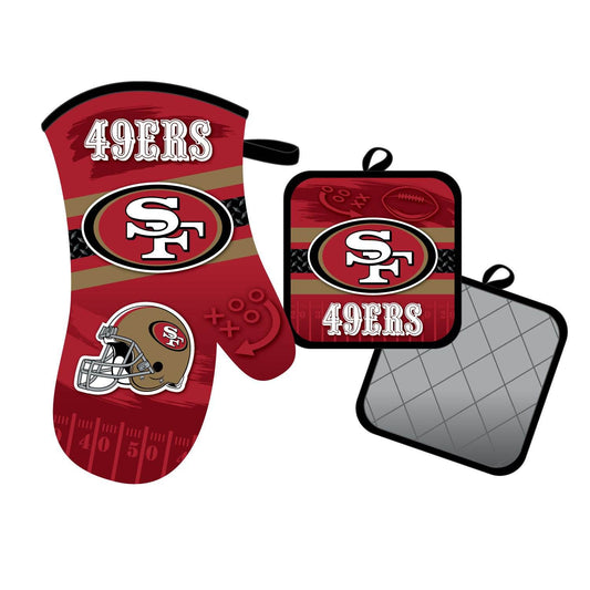San Francisco 49ers Oven Mitt And Pot Holder Set NFL - ToylandEU