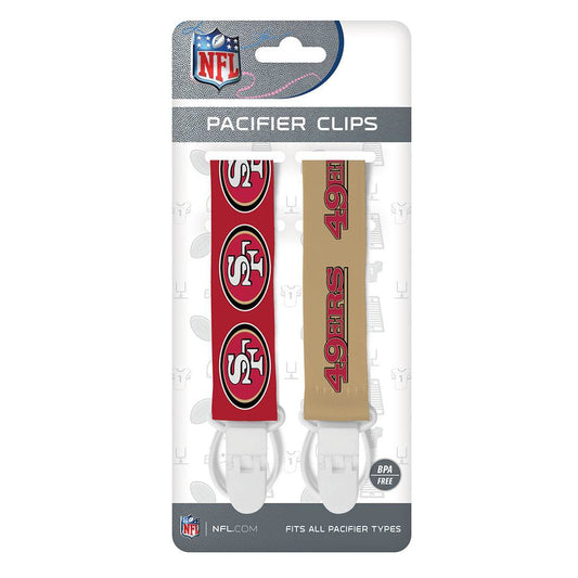 San Francisco 49ers Pacifier Clips 2 Pack Set With Logo - ToylandEU