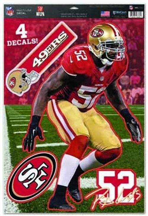 San Francisco 49ers Patrick Willis Decal 11x17 Multi Use - ToylandEU