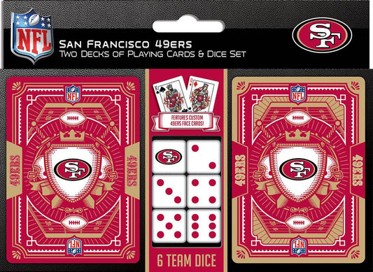 San Francisco 49ers Playing Cards And Dice Set 2 Pack - ToylandEU