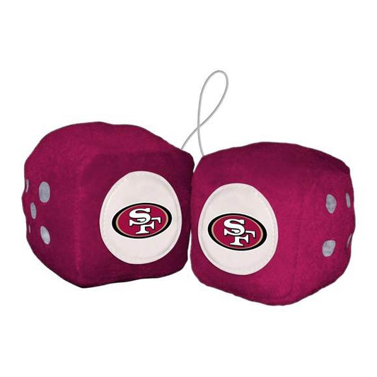 San Francisco 49ers Plush Fuzzy Dice For Car Interior Decor - ToylandEU