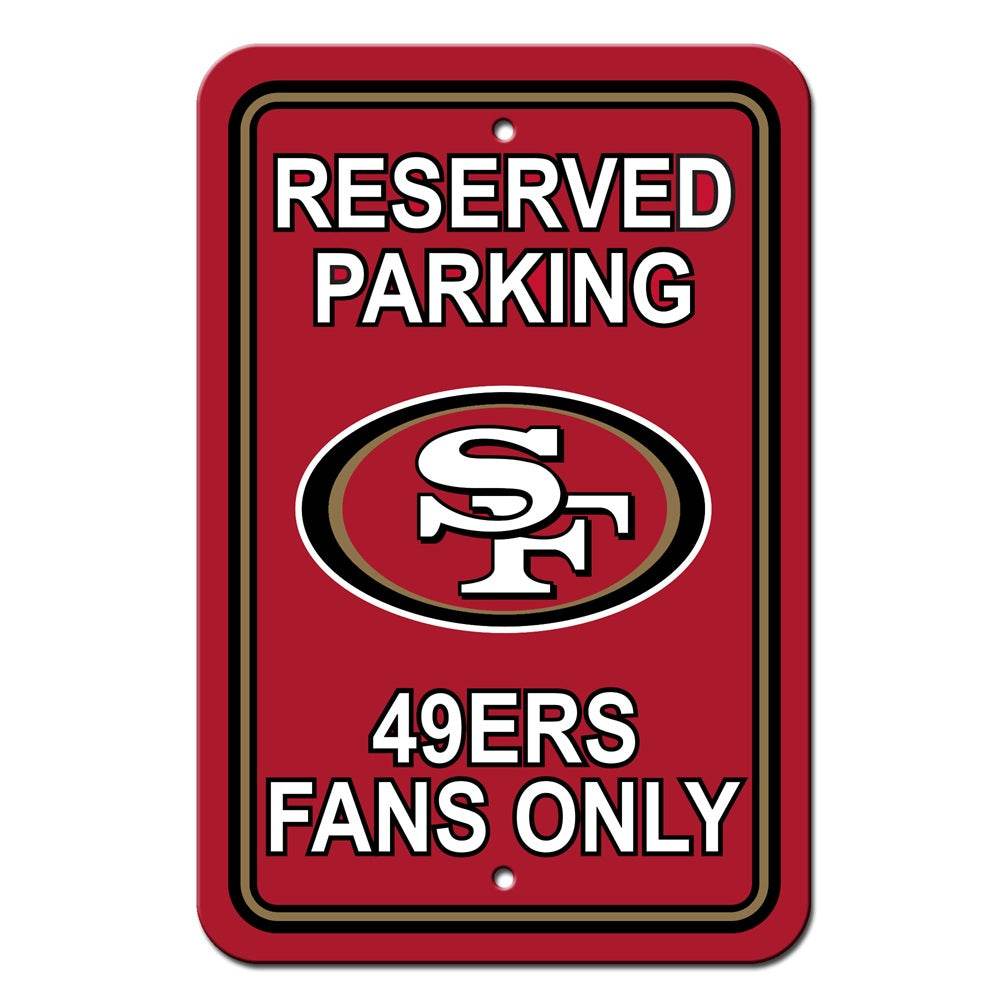 San Francisco 49ers Reserved Parking Sign 12x18 Plastic - ToylandEU