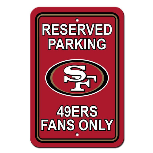 San Francisco 49ers Reserved Parking Sign 12x18 Plastic - ToylandEU