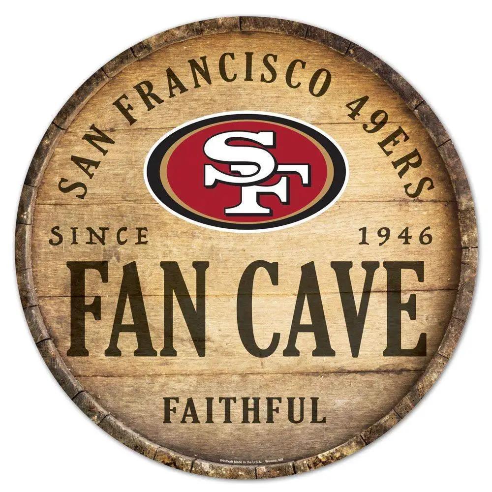 San Francisco 49ers Round Wood Sign 14 Inch Barrel Top -  ToylandEU™