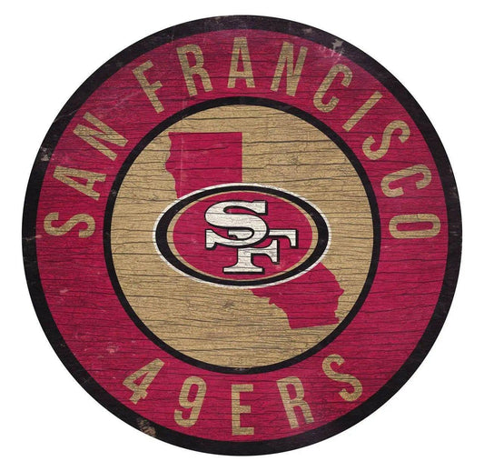  San Francisco 49ers Round Wood Sign State Design 12 Inch -  ToylandEU™
