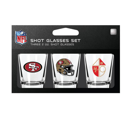 San Francisco 49ers Shot Glass Set 3 Pack Dishwasher Safe - ToylandEU