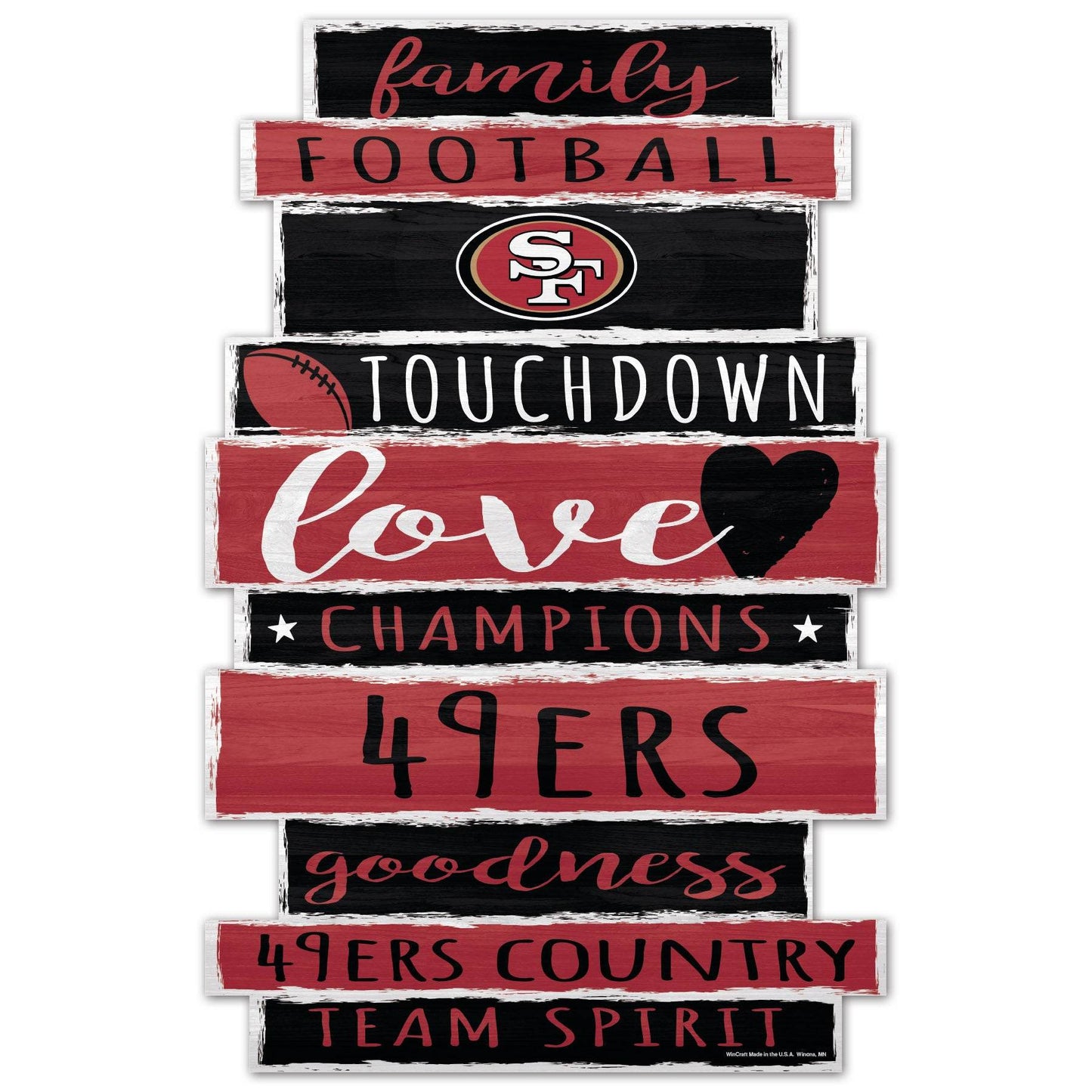 San Francisco 49ers Sign 11x17 Wood Family Word Plaque - ToylandEU