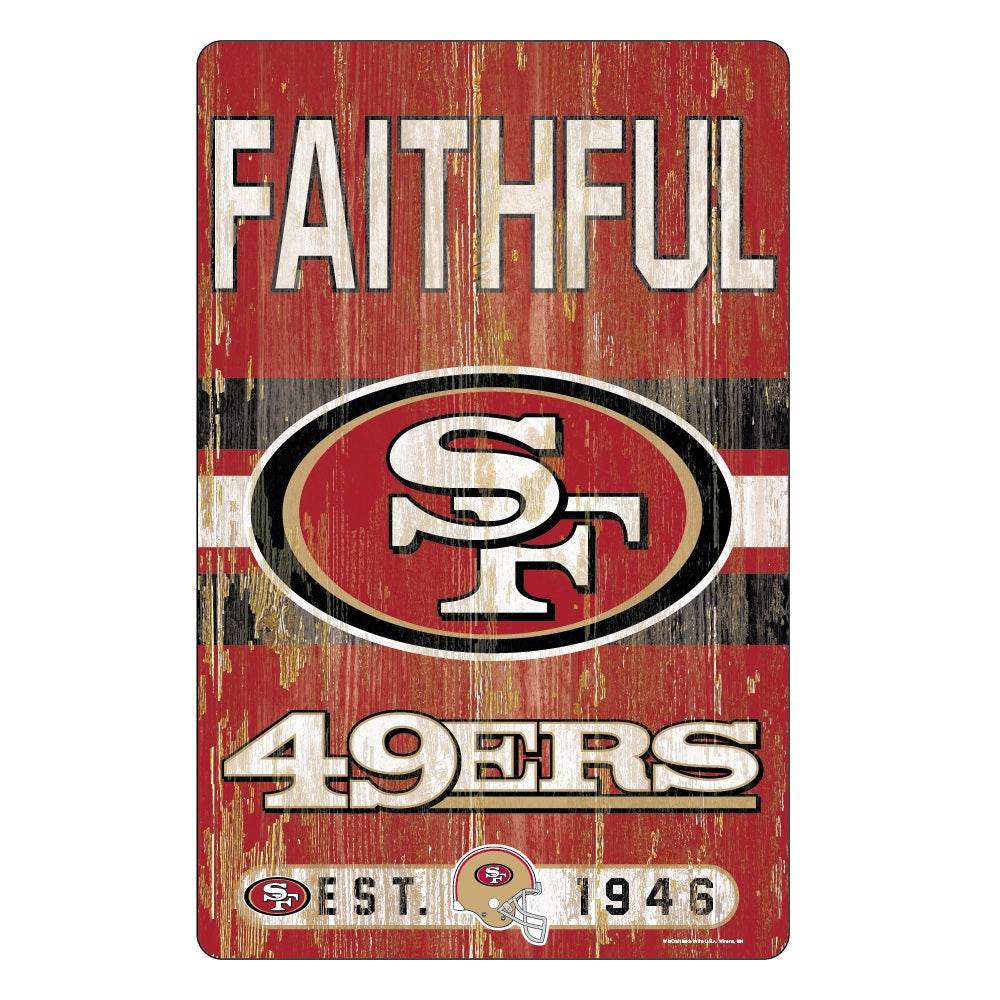 San Francisco 49ers Sign 11x17 Wood Slogan Wall Decor - ToylandEU