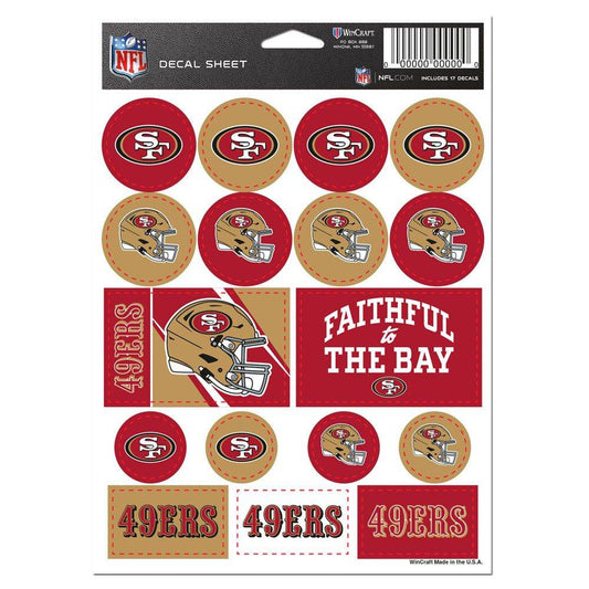San Francisco 49ers Vinyl Decal Sheet 5x7 Sports Stickers - ToylandEU