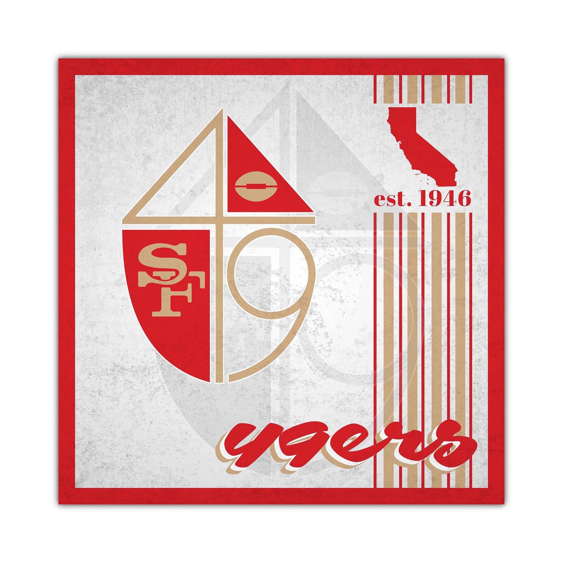San Francisco 49ers Wood Sign 10x10 Album Design Decor - ToylandEU