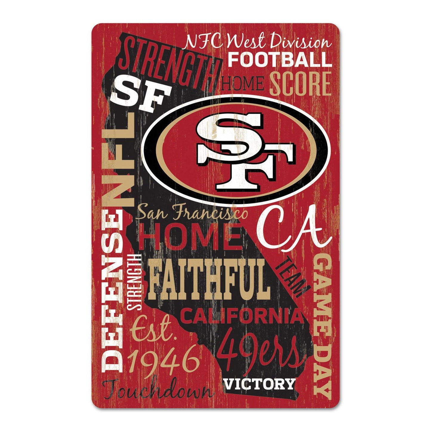 San Francisco 49ers Wood Sign 11x17 Wincraft Decor Official - ToylandEU