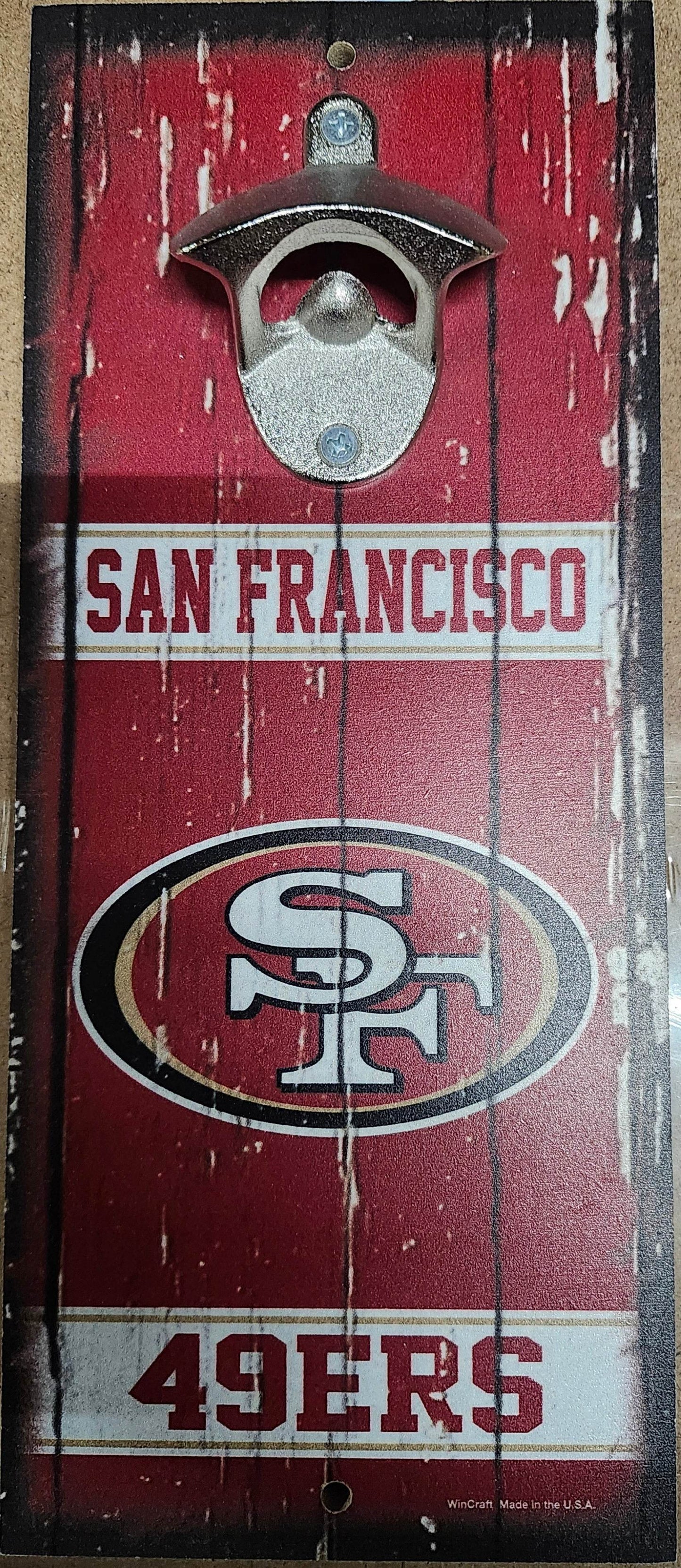 San Francisco 49ers Wood Sign Bottle Opener 5x11 Inches - ToylandEU