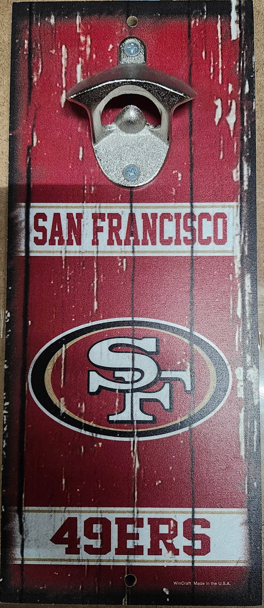 San Francisco 49ers Wood Sign Bottle Opener 5x11 Inches - ToylandEU