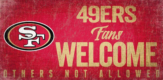  San Francisco 49ers Wood Sign Fans Welcome 12x6 Inches -  ToylandEU™