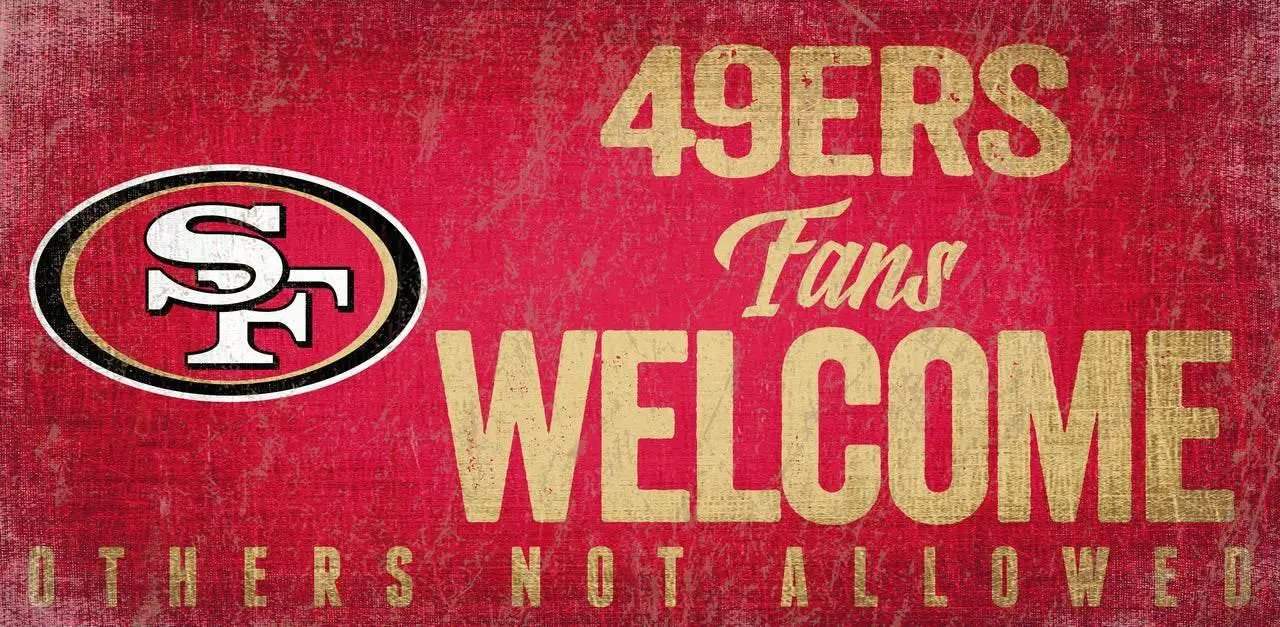 San Francisco 49ers Wood Sign Fans Welcome 12x6 Inches - ToylandEU