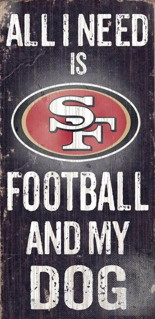  San Francisco 49ers Wood Sign Football and Dog 6x12 -  ToylandEU™