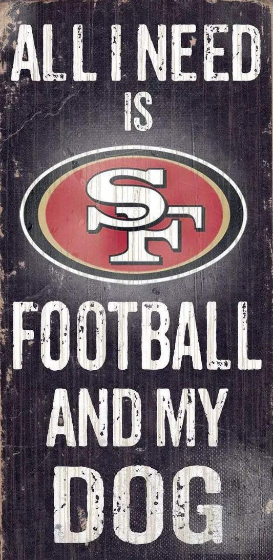  San Francisco 49ers Wood Sign Football and Dog 6x12 -  ToylandEU™