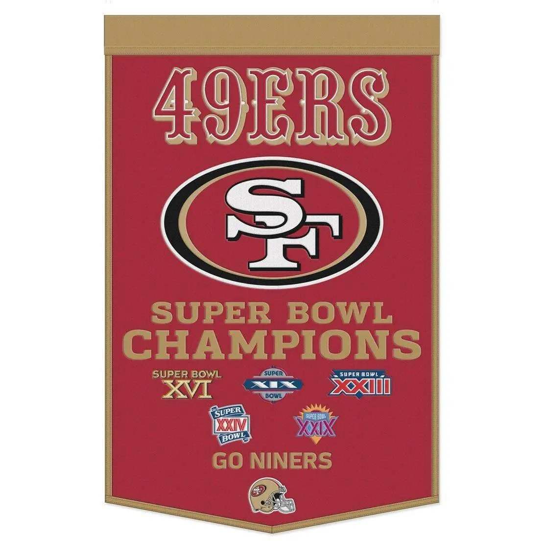 San Francisco 49ers Wool Banner 24x38 Dynasty Champ Design - ToylandEU