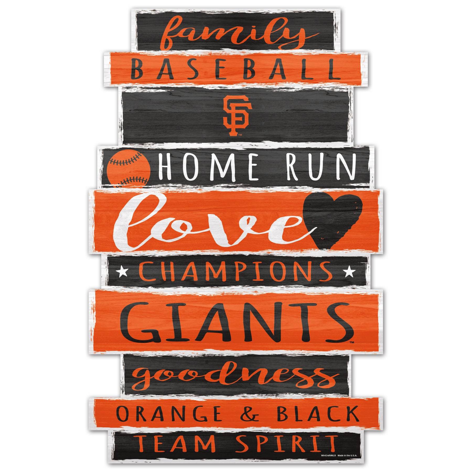 San Francisco Giants 11x17 Wood Sign Decorated In Team Colors - ToylandEU