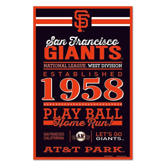  San Francisco Giants 11x17 Wood Sign Established Design -  ToylandEU™