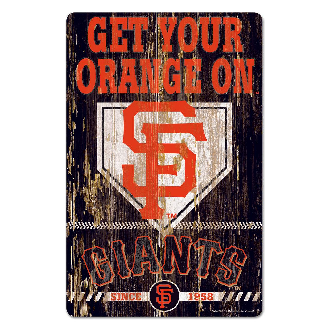San Francisco Giants 11x17 Wood Slogan Sign Wincraft - ToylandEU