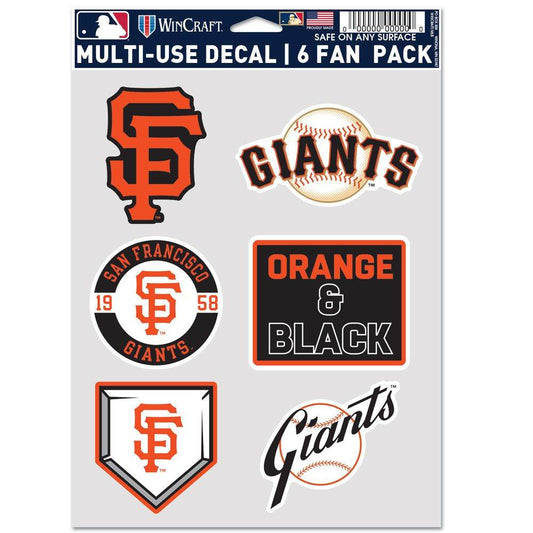 San Francisco Giants 6 Pack Fan Decals Multi Use Set - ToylandEU
