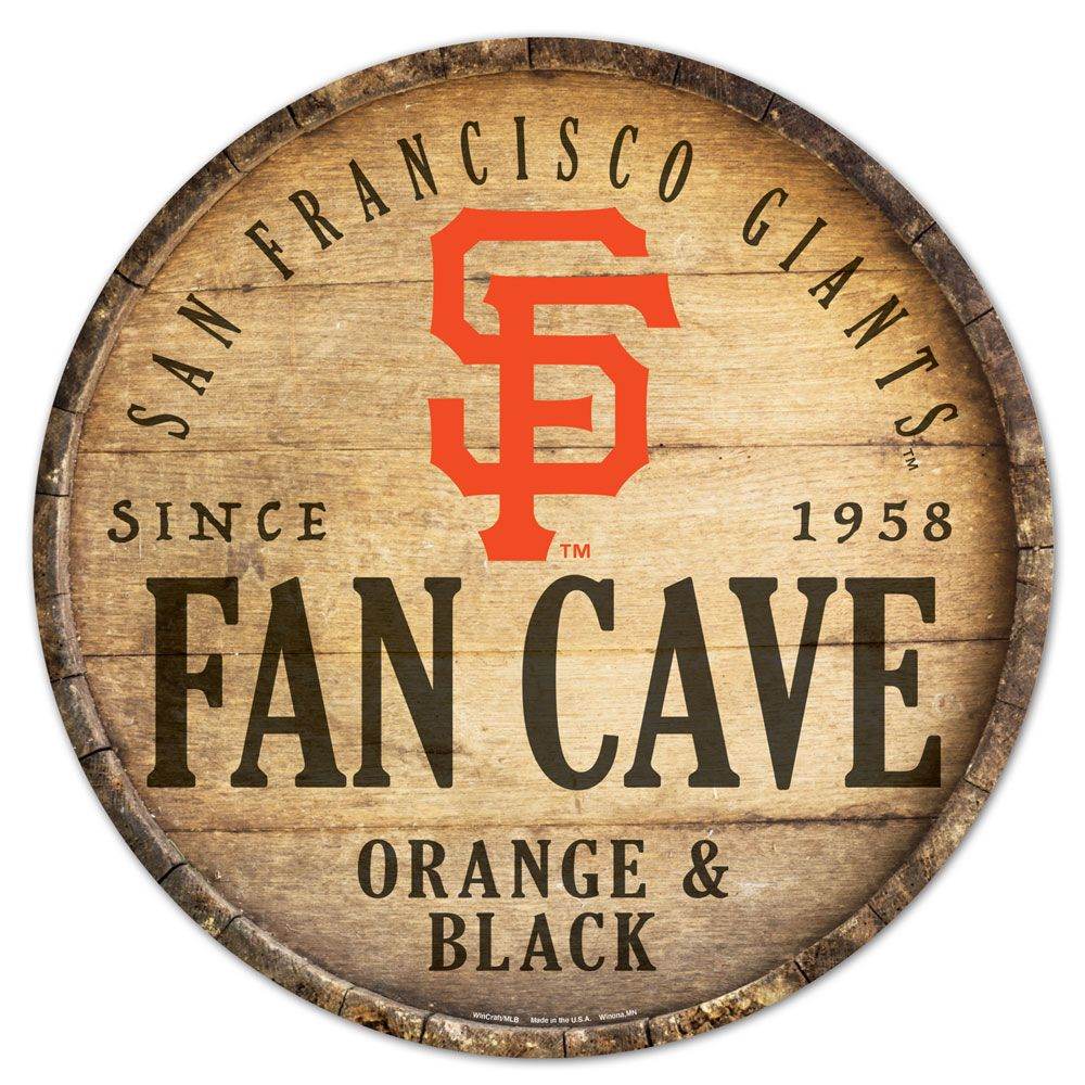 San Francisco Giants Round Wood Sign 14 Inch Barrel Top - ToylandEU
