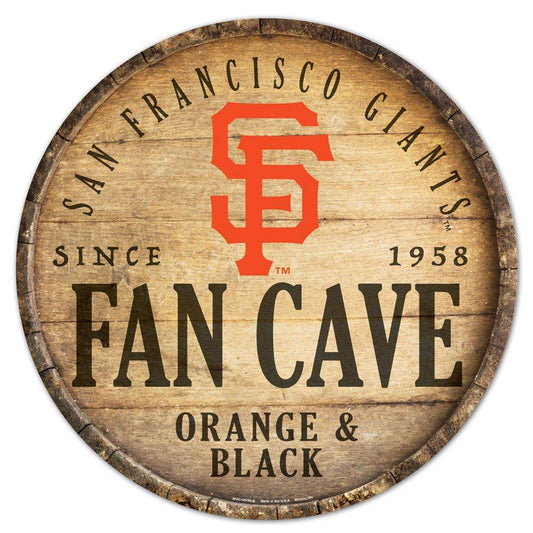 San Francisco Giants Round Wood Sign 14 Inch Barrel Top - ToylandEU