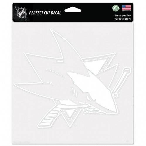 San Jose Sharks 8x8 White Die Cut Decal Vinyl Licensed - ToylandEU