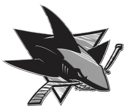 San Jose Sharks Chrome Auto Emblem Silver Special Order - ToylandEU