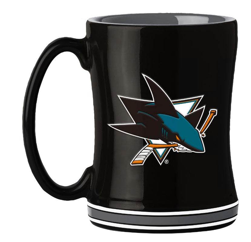 San Jose Sharks Coffee Mug 14oz Sculpted Relief Team Color - ToylandEU
