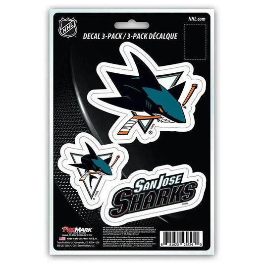  San Jose Sharks Die Cut Decals 3 Pack Premium Vinyl -  ToylandEU™
