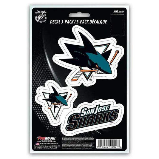  San Jose Sharks Die Cut Decals 3 Pack Premium Vinyl -  ToylandEU™