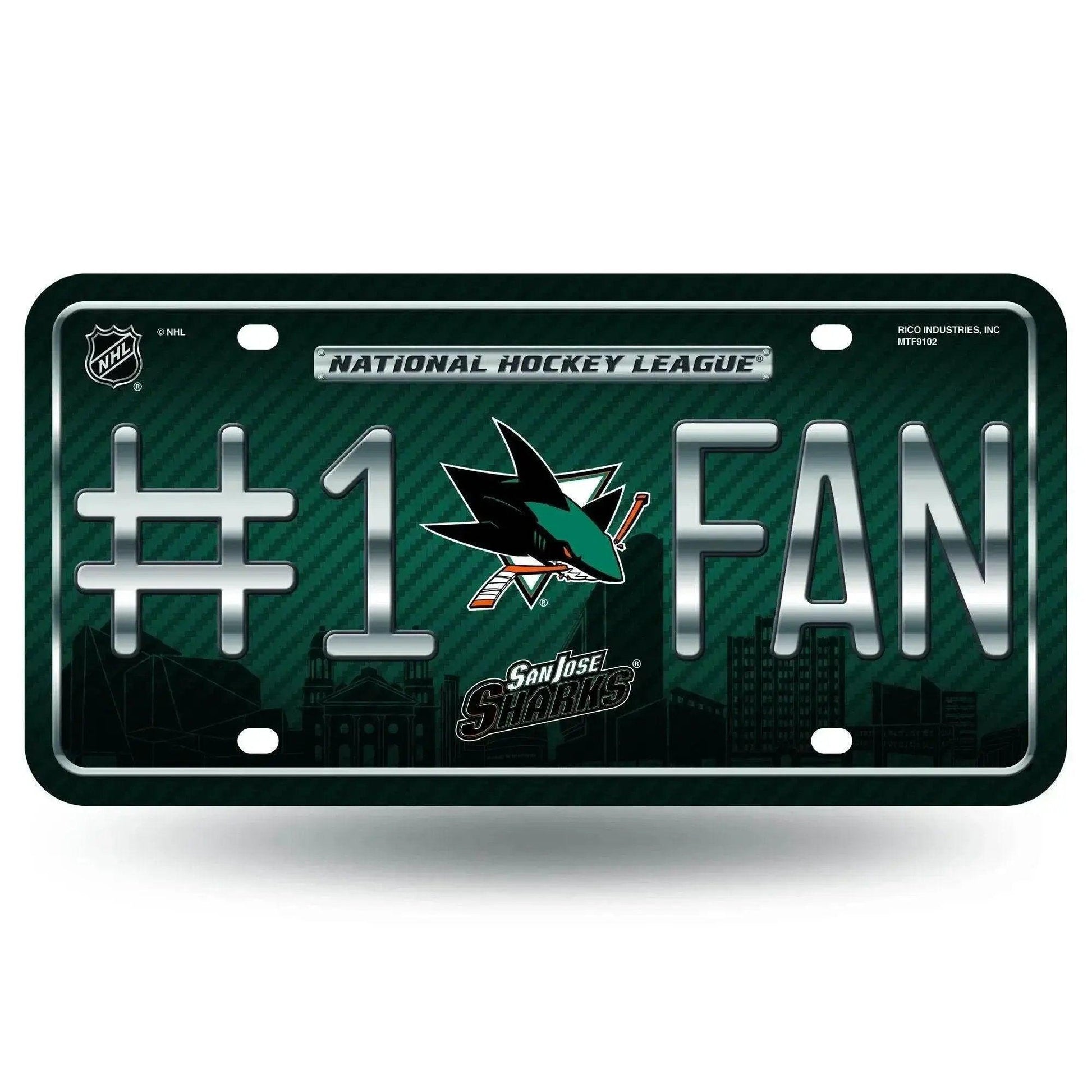  San Jose Sharks License Plate Aluminum 6 By 12 Fan Rico -  ToylandEU™