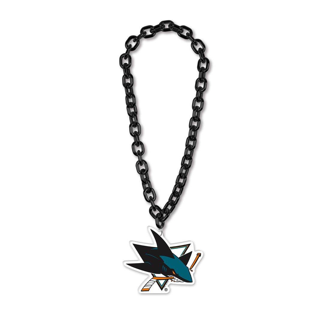 San Jose Sharks Necklace Big Fan Chain Foam Logo 38 Inch - ToylandEU