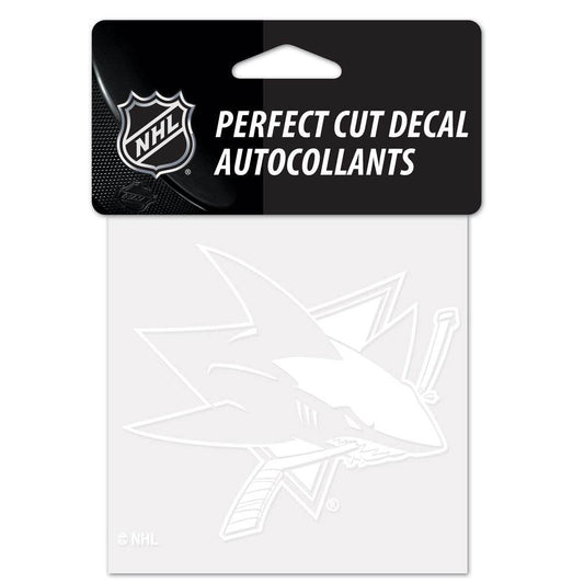 San Jose Sharks White 4x4 Decal Perfect Cut Sticker - ToylandEU
