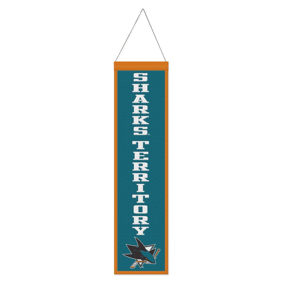 San Jose Sharks Wool Banner 8x32 Heritage Slogan Design - ToylandEU