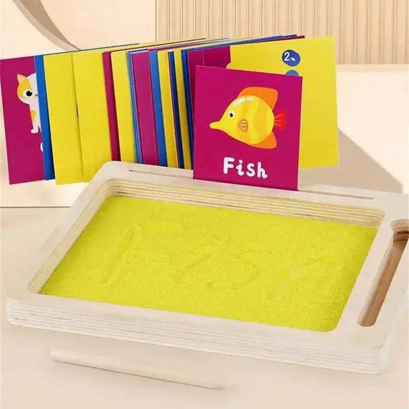  Montessori Wooden Sand Tray Set for Letters and Numbers, Natural Wood Non Toxic Finish, Early Learning Toy -  ToylandEU™