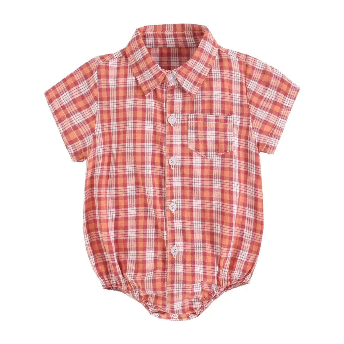 Sanlutoz Cotton Baby Bodysuits Short Sleeve Summer Plaid for Baby Boy - ToylandEU