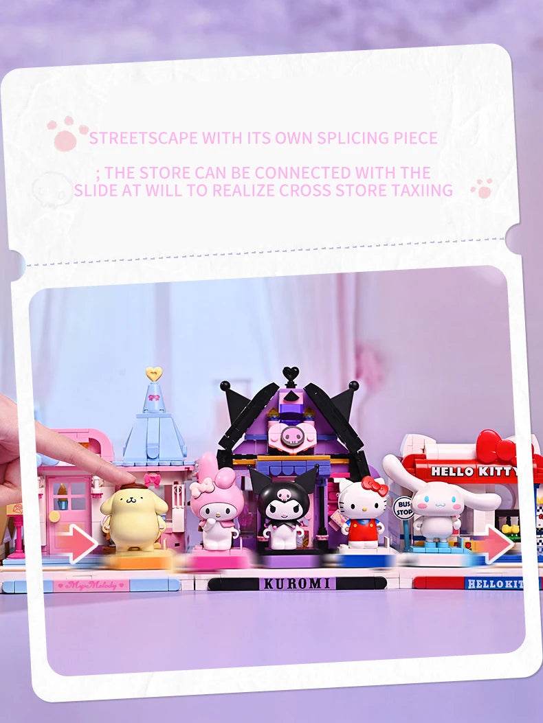 Sanrio Assembled Toy Building Blocks Hello Kitty Kuromi Cinnamoroll My Melody Model Bricks - ToylandEU