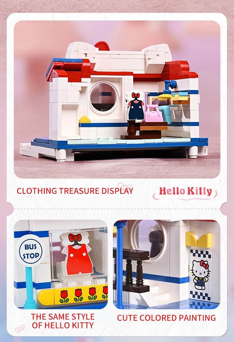Sanrio Assembled Toy Building Blocks Hello Kitty Kuromi Cinnamoroll My Melody Model Bricks - ToylandEU