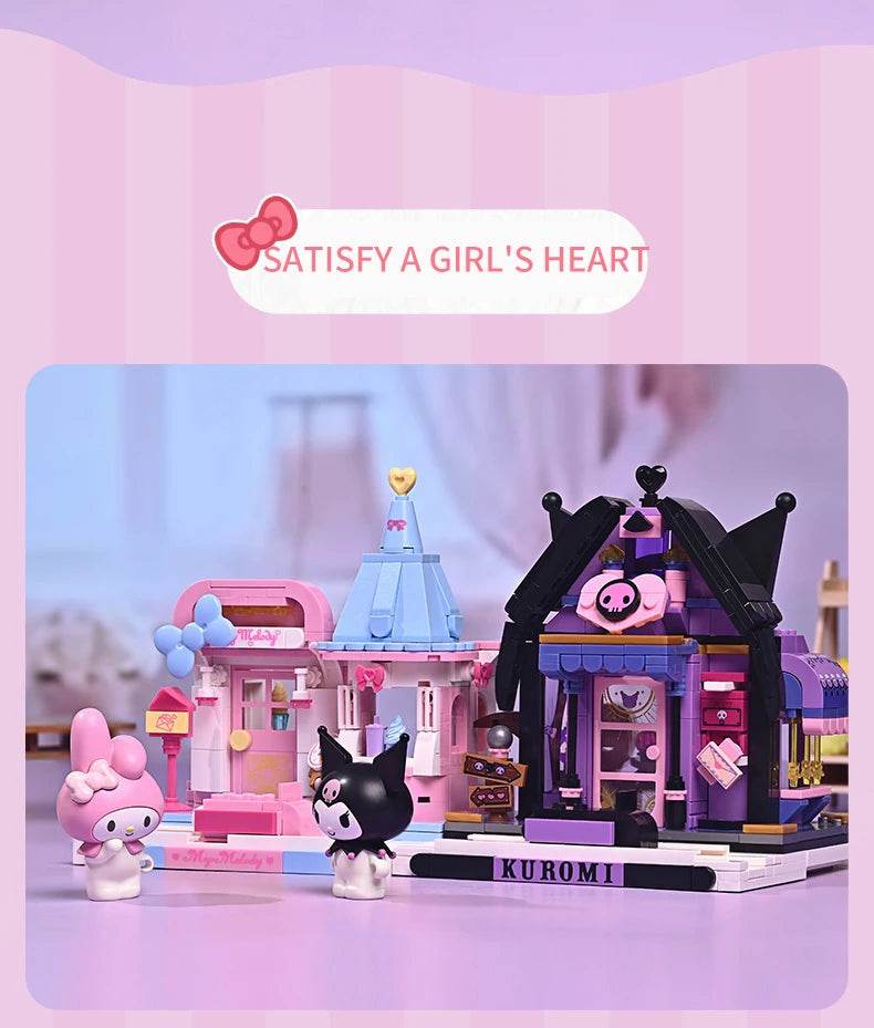 Sanrio Assembled Toy Building Blocks Hello Kitty Kuromi Cinnamoroll My Melody Model Bricks - ToylandEU