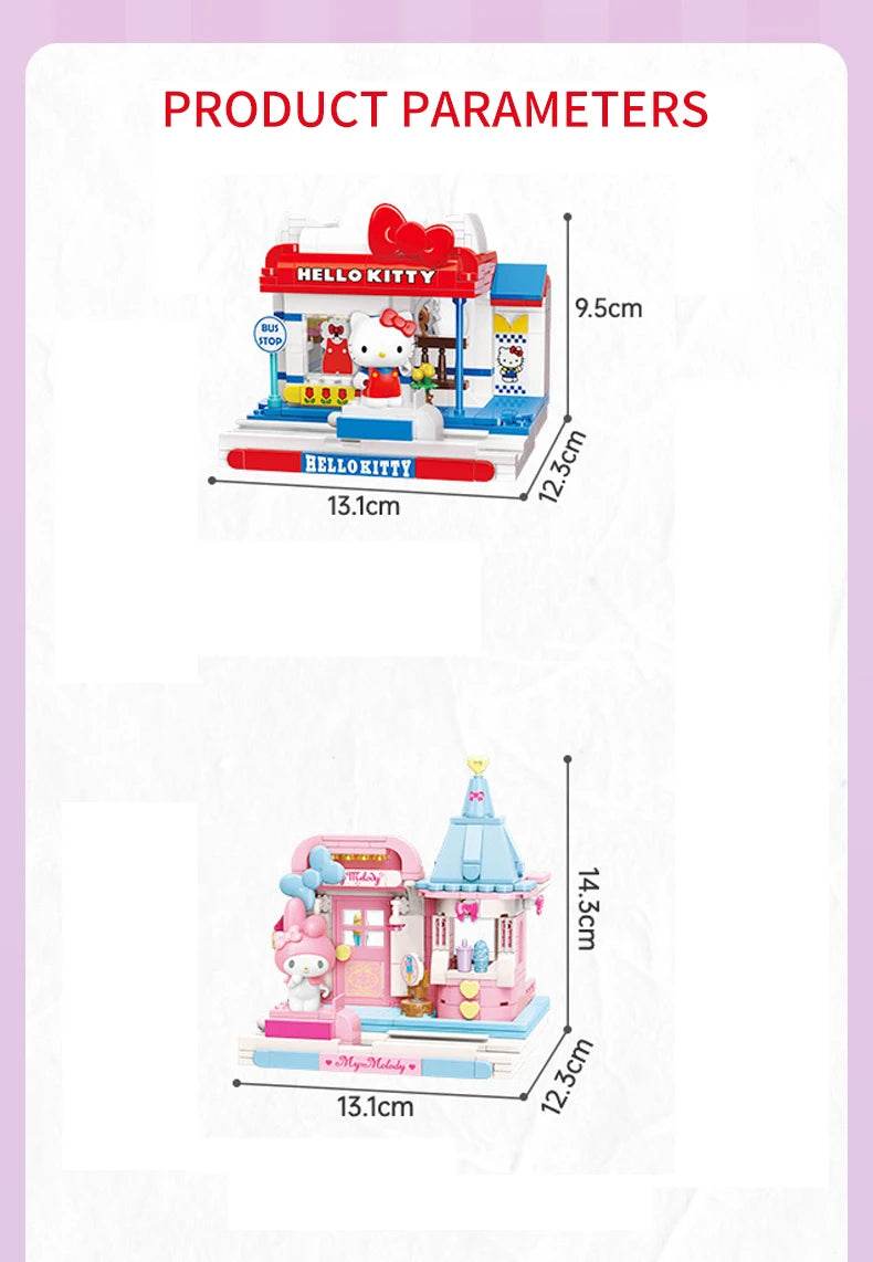 Sanrio Assembled Toy Building Blocks Hello Kitty Kuromi Cinnamoroll My Melody Model Bricks - ToylandEU