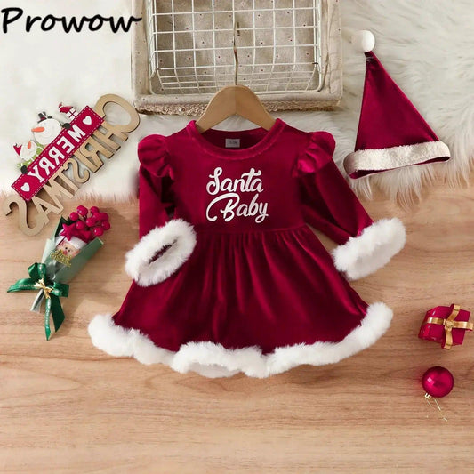  Santa Baby Velvet Christmas Dress Newborn Girls -  ToylandEU™