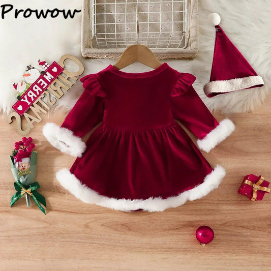  Santa Baby Velvet Christmas Dress Newborn Girls -  ToylandEU™