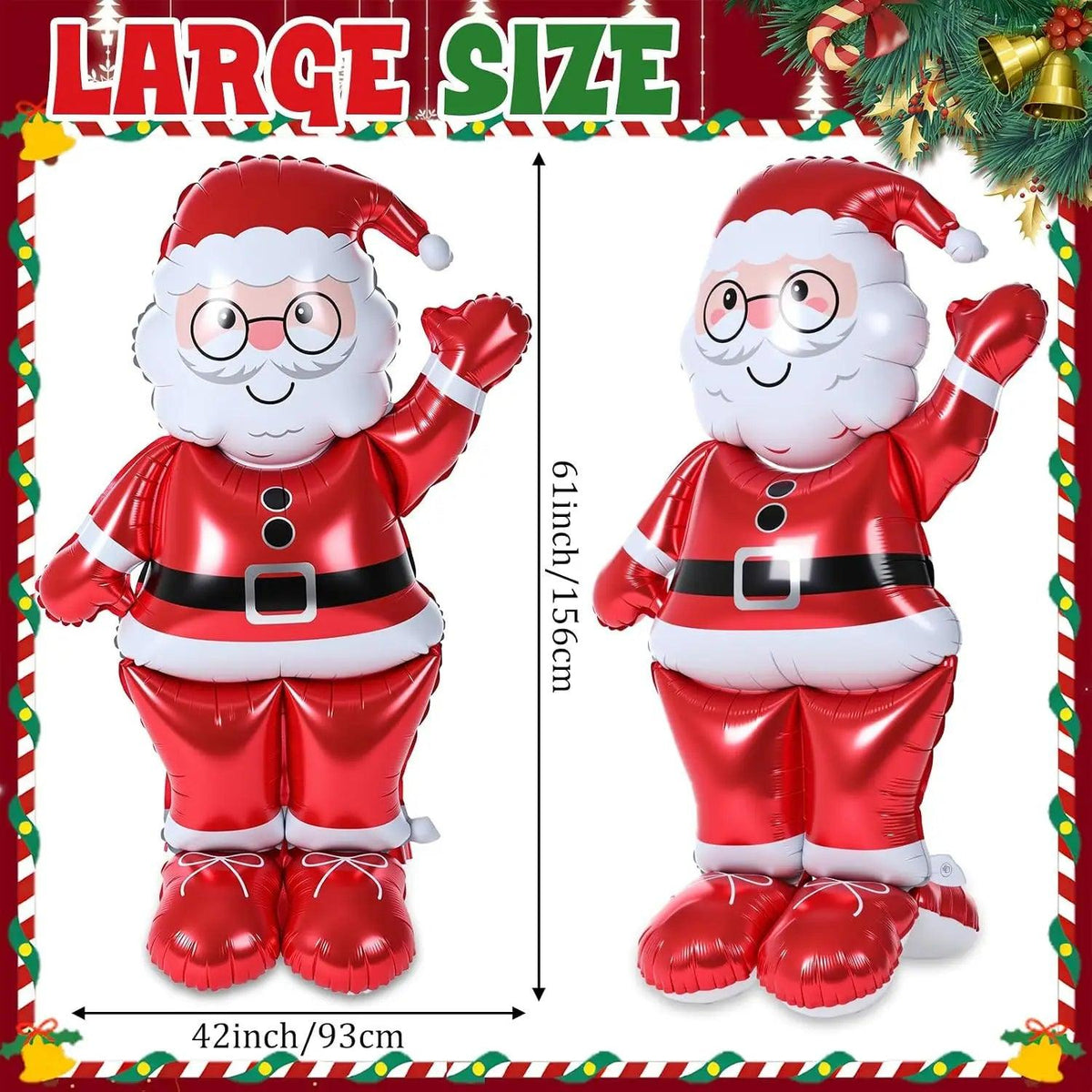 Santa Claus Balloon | 61 Inch with Base | Toylandeu™