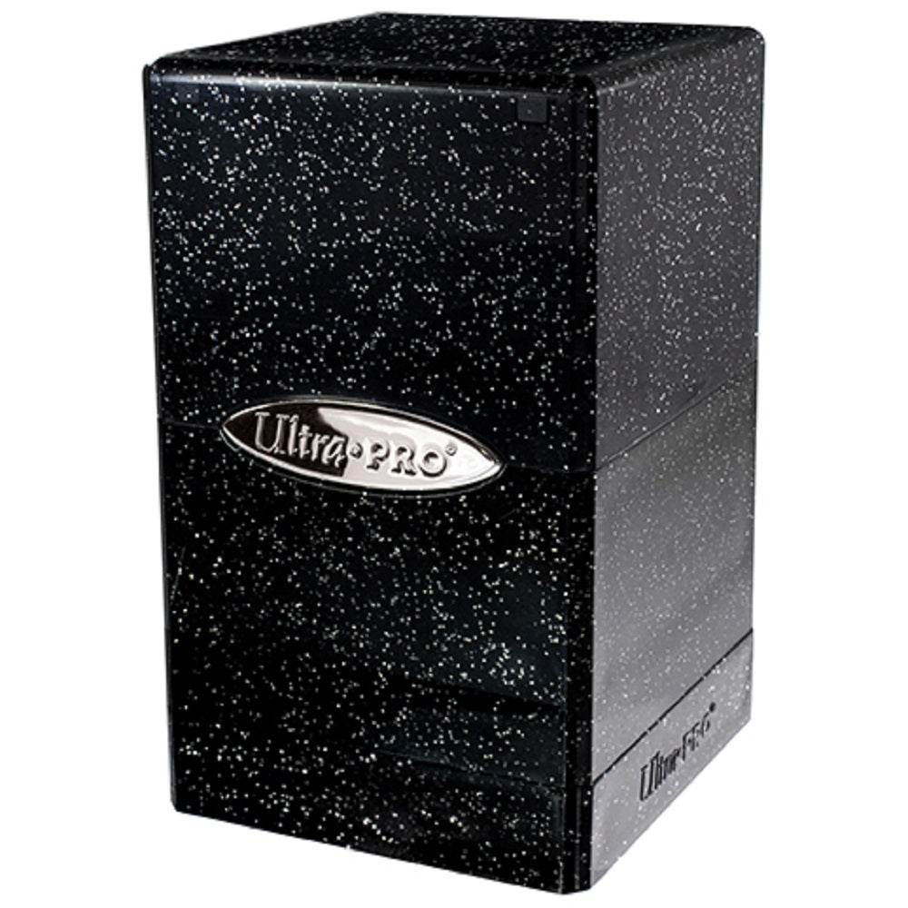 Satin Tower Glitter Black Deck Box Holds 100 Standard Cards - ToylandEU