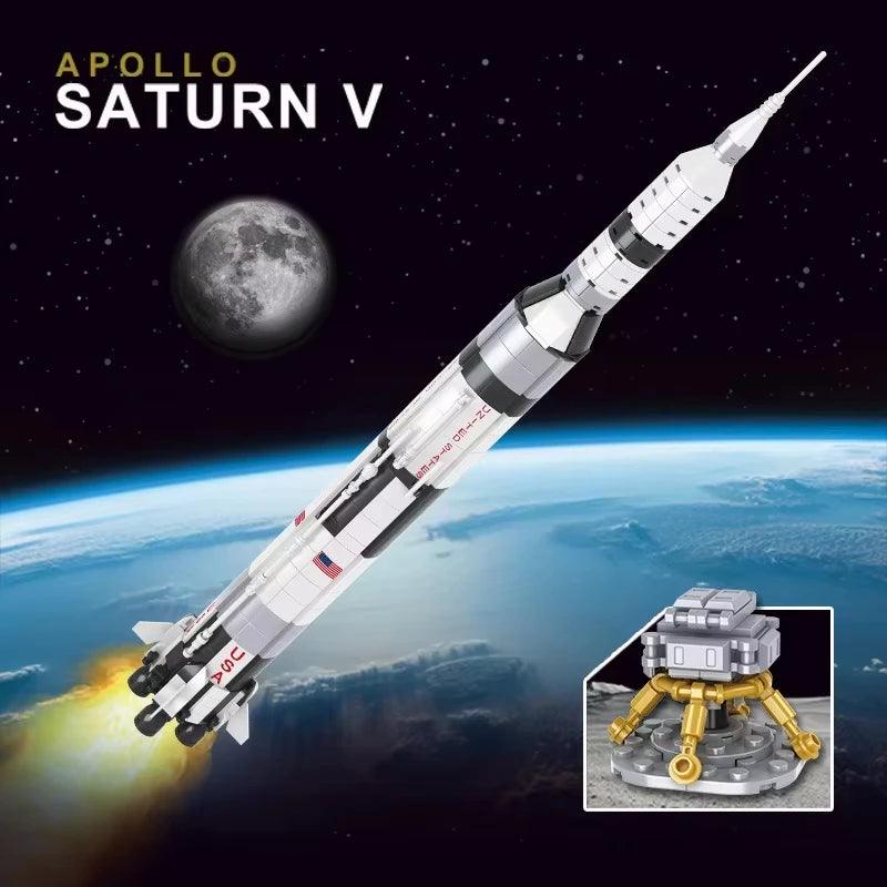  Saturn V Rocket Building Blocks 602 Pieces Toylandeu 