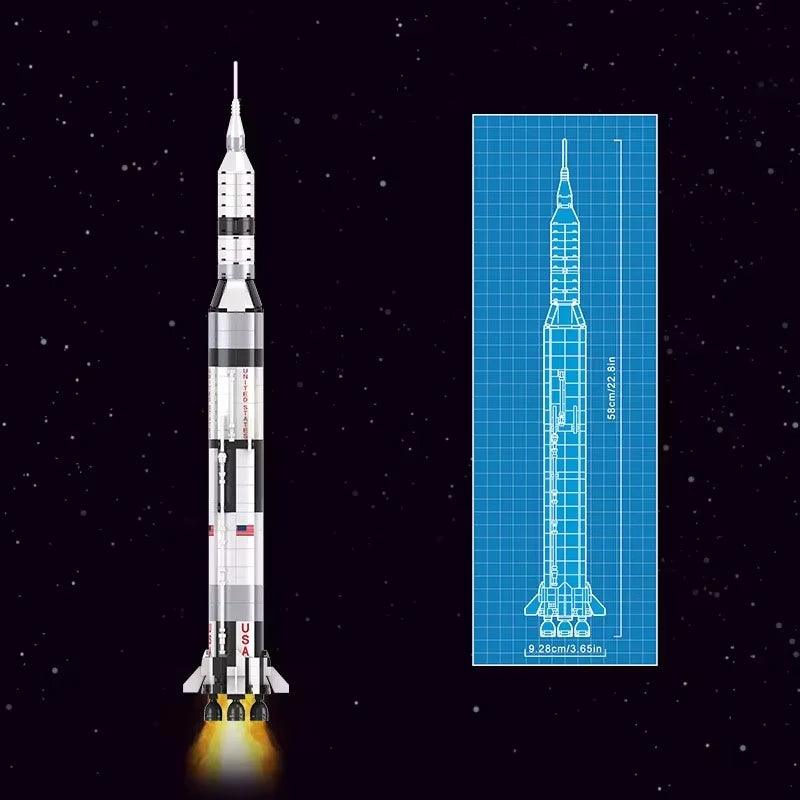 Saturn V Rocket Building Blocks 602 Pieces Toylandeu 