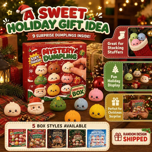 Advent Calendar | 9 Day Dumpling Fidget Squishies | Mystery Blind Box | Squeeze Sensory Holiday Gift